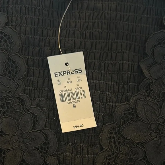 Express Black Lace Crop Top - Picture 3 of 5